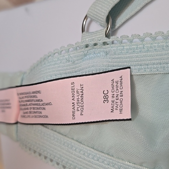 Victoria's Secret Baby Blue Push-Up Bra with Lace Overlay 38C - Picture 3 of 3